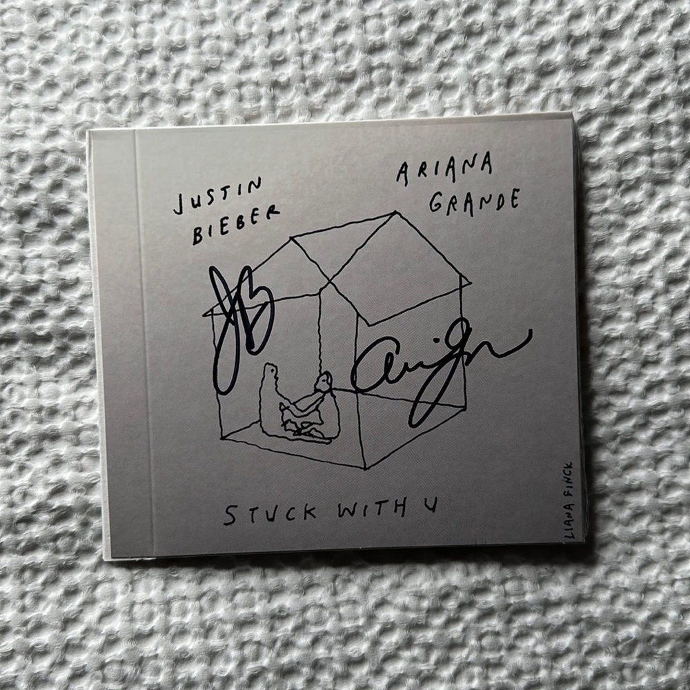 Ariana Grande and Justin Bieber SIGNED “Stuck With You CD”